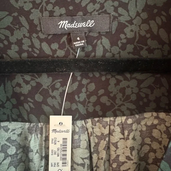 NWT Madewell Long-Sleeve Mini Shirtdress in Floral - Picture 4 of 4